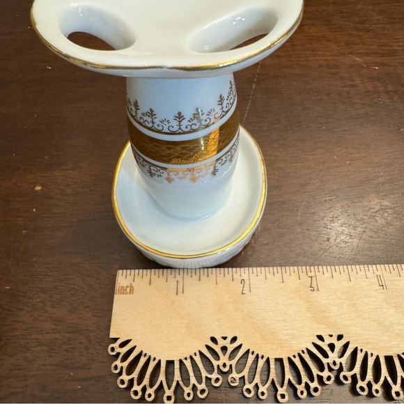 Porcelain Toothbrush Holder Regal Gold Andre Richard Made in Japan Vintage - Picture 7 of 15